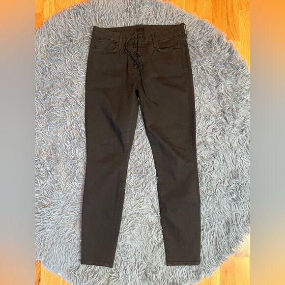 Mother High Waisted Lace Up Looker Ankle in Not Guilty (Black) Size 30 $218 - Picture 2 of 8